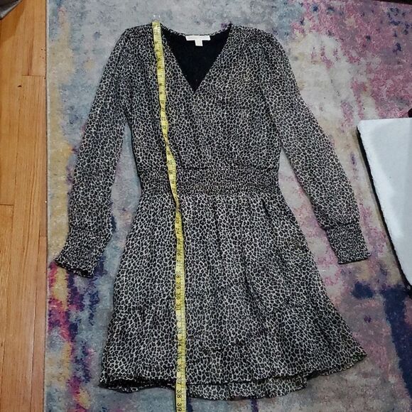 Michael Kors Julia Dress in Leapord Print with Gold Metallic Threads Size M - Picture 10 of 14